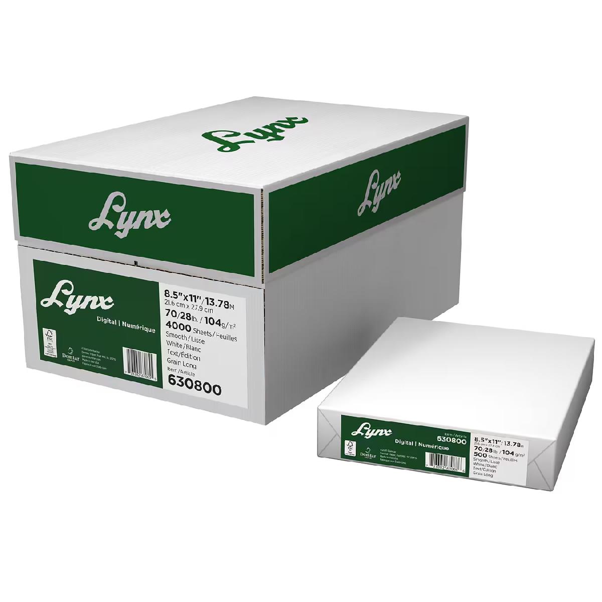 Domtar® Lynx™ Digital White Smooth Opaque 70 lb. Text 8.5x11 in. 500 Sheets per Ream